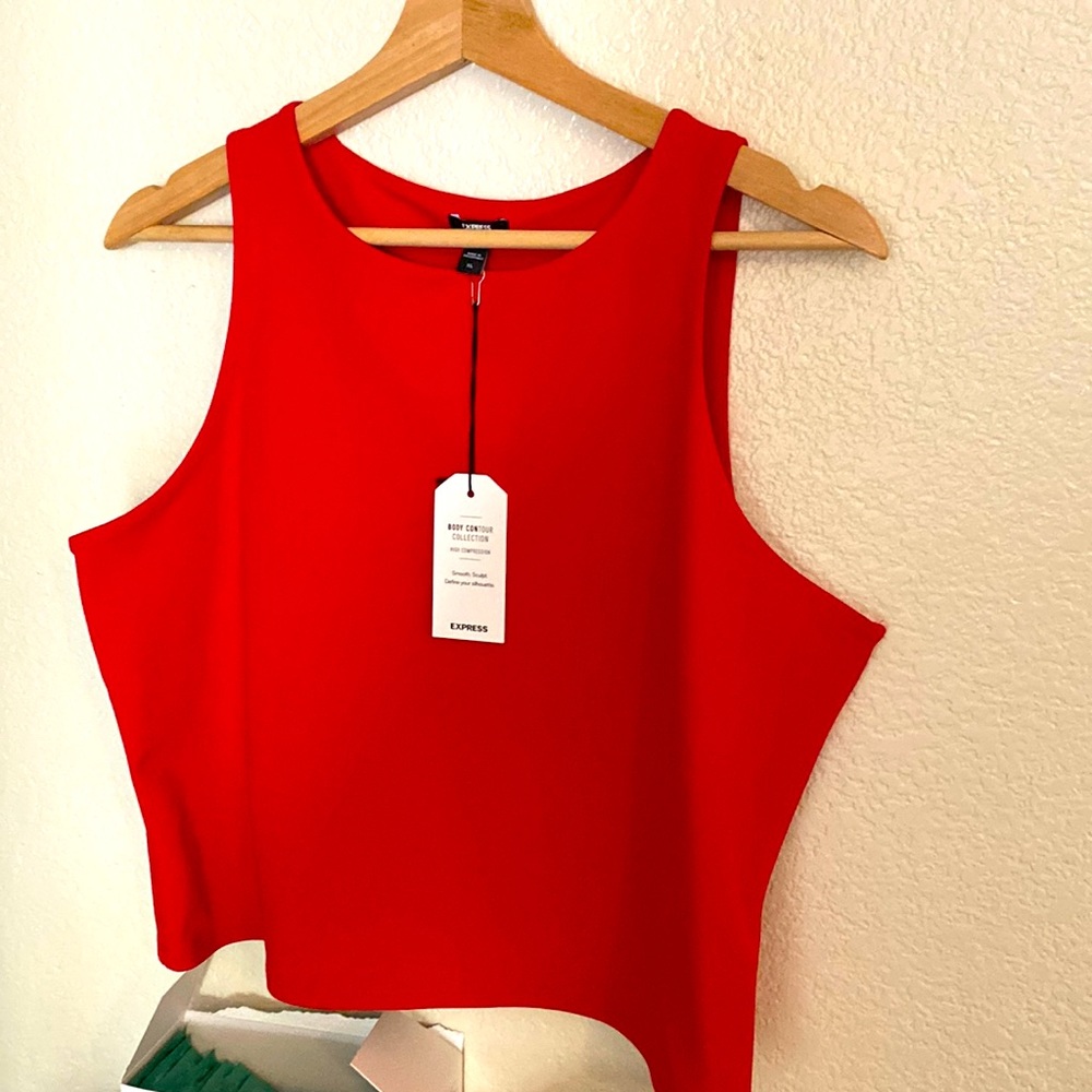 Red sleeveless top , stretchy BRAND NEW!